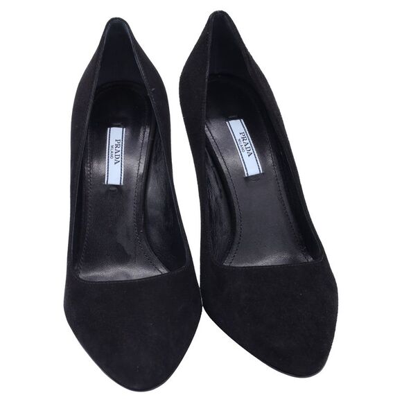 Prada High-Heel Pumps in Black Suede - Picture 2 of 12